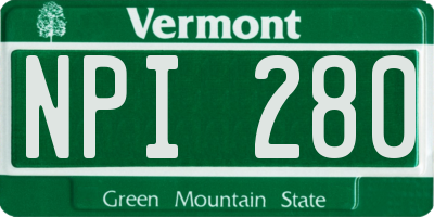 VT license plate NPI280