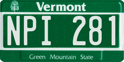 VT license plate NPI281