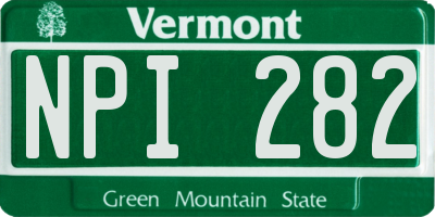 VT license plate NPI282