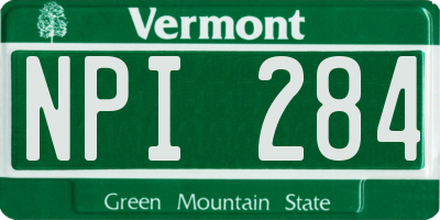 VT license plate NPI284
