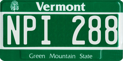VT license plate NPI288