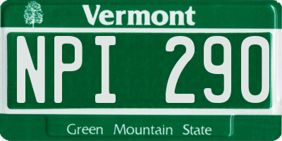 VT license plate NPI290