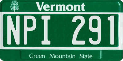 VT license plate NPI291