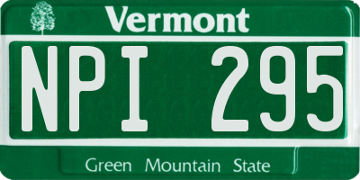 VT license plate NPI295