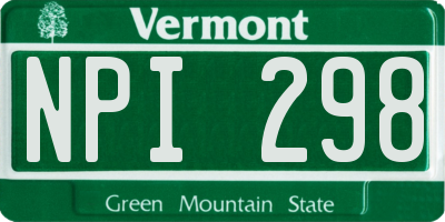 VT license plate NPI298