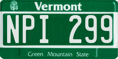 VT license plate NPI299