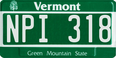 VT license plate NPI318