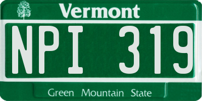 VT license plate NPI319
