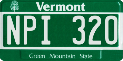 VT license plate NPI320