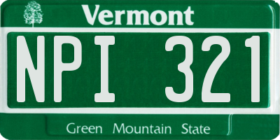 VT license plate NPI321