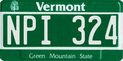 VT license plate NPI324