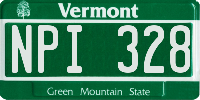 VT license plate NPI328