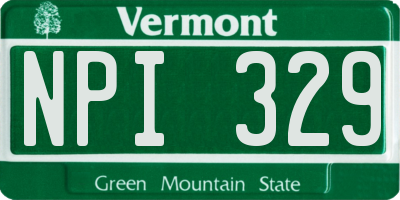 VT license plate NPI329