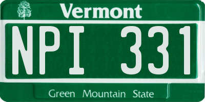 VT license plate NPI331