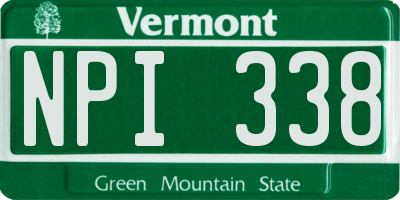 VT license plate NPI338