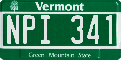 VT license plate NPI341