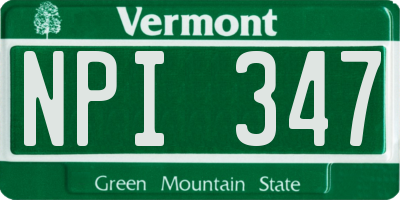 VT license plate NPI347