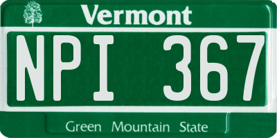VT license plate NPI367