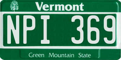 VT license plate NPI369