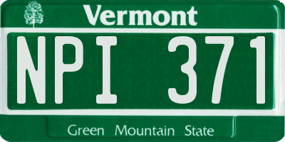 VT license plate NPI371
