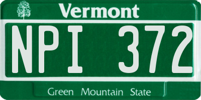 VT license plate NPI372