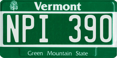 VT license plate NPI390