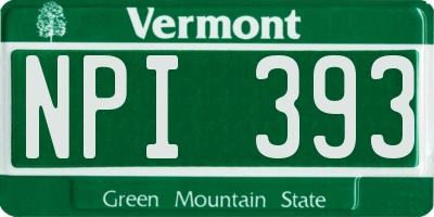 VT license plate NPI393