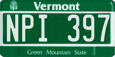 VT license plate NPI397