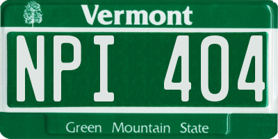 VT license plate NPI404