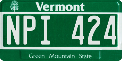 VT license plate NPI424