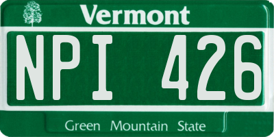 VT license plate NPI426