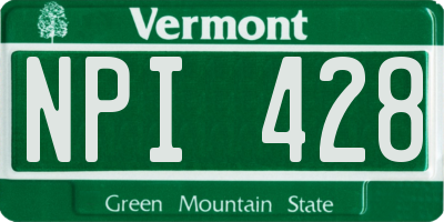 VT license plate NPI428