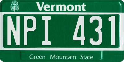 VT license plate NPI431