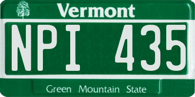 VT license plate NPI435