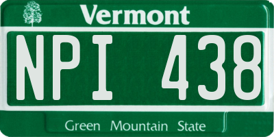 VT license plate NPI438