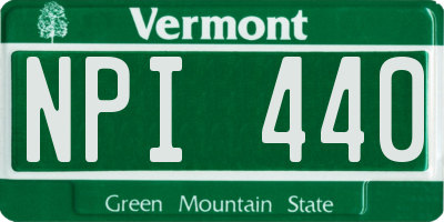 VT license plate NPI440