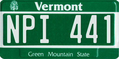 VT license plate NPI441