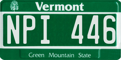 VT license plate NPI446