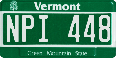 VT license plate NPI448