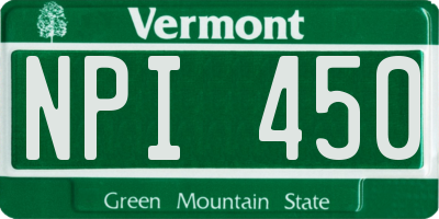 VT license plate NPI450