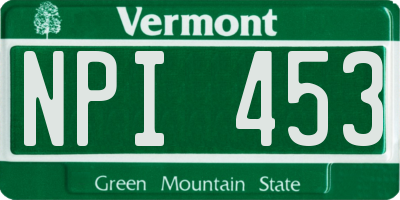 VT license plate NPI453
