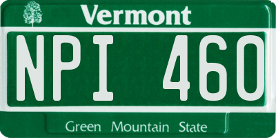 VT license plate NPI460