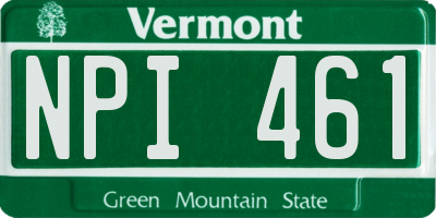 VT license plate NPI461