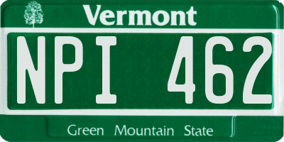 VT license plate NPI462