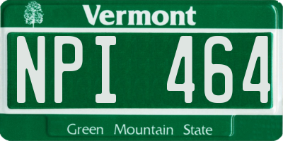 VT license plate NPI464