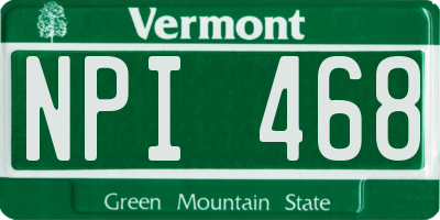 VT license plate NPI468