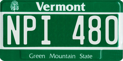 VT license plate NPI480