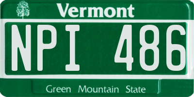 VT license plate NPI486