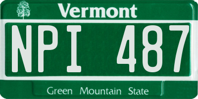 VT license plate NPI487