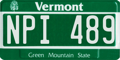 VT license plate NPI489